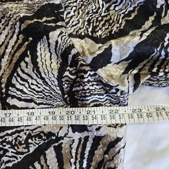 Chicos Travelers 2 Womens Vtg Abstract Art Crinkle Asain Mandarin Collar Tunic L - Picture 10 of 11